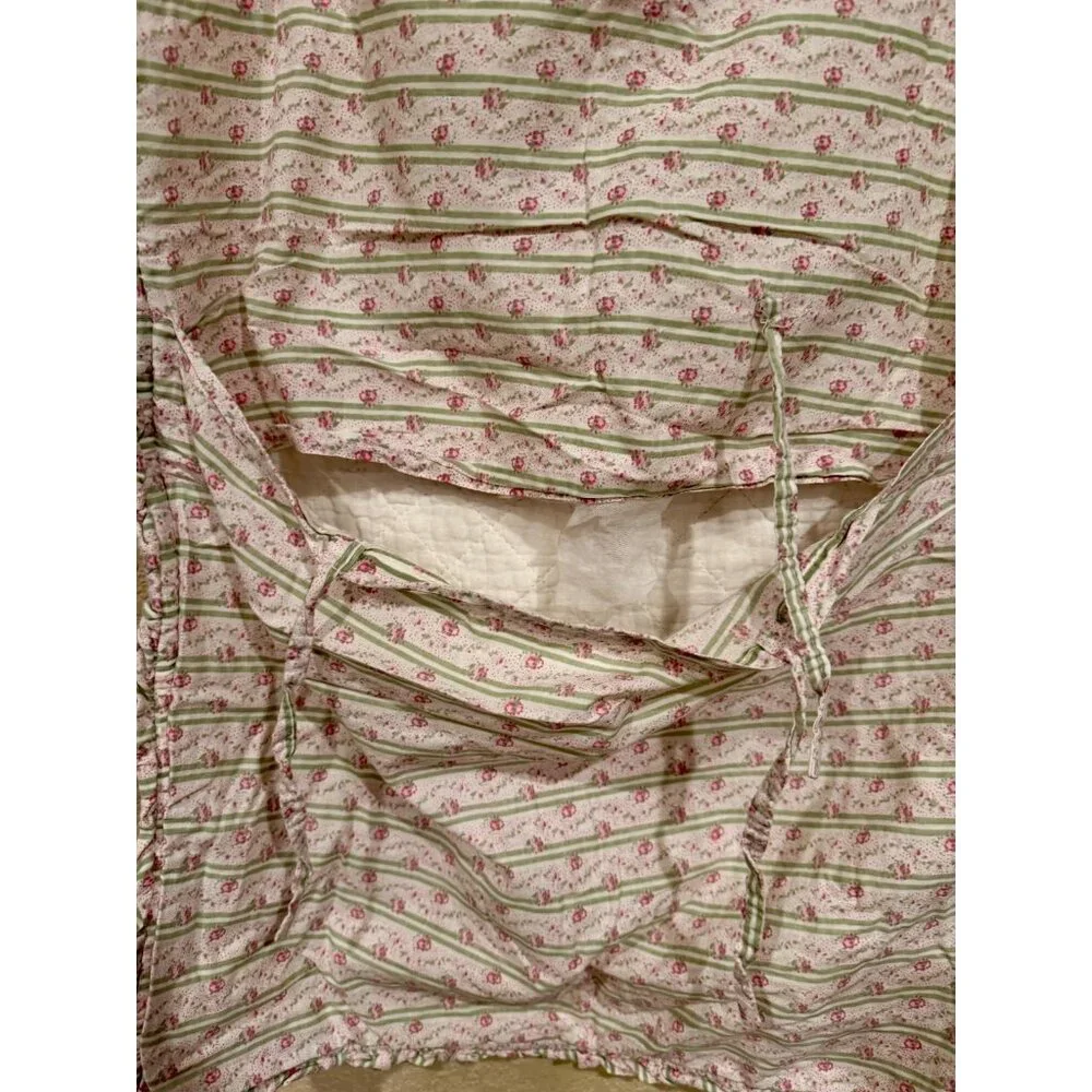 VTG Quilted Patchwork‎ Pillowcase Sham Pink Floral Rose Cottagecore Romantic